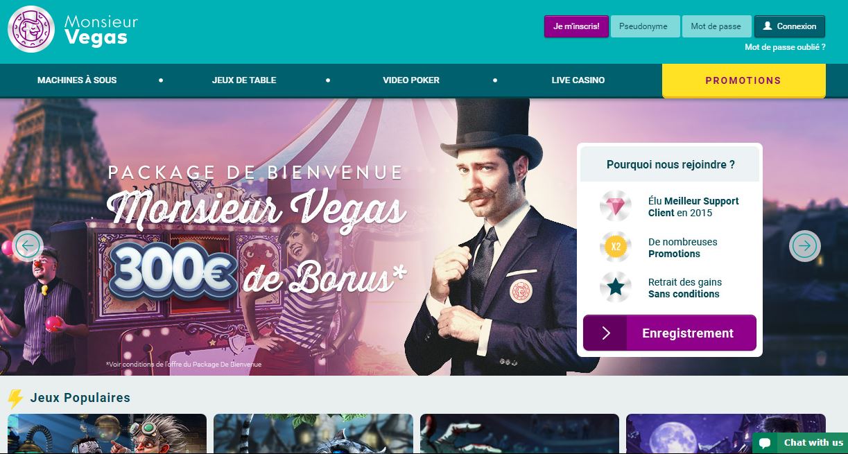 Accueil Monsieur Vegas