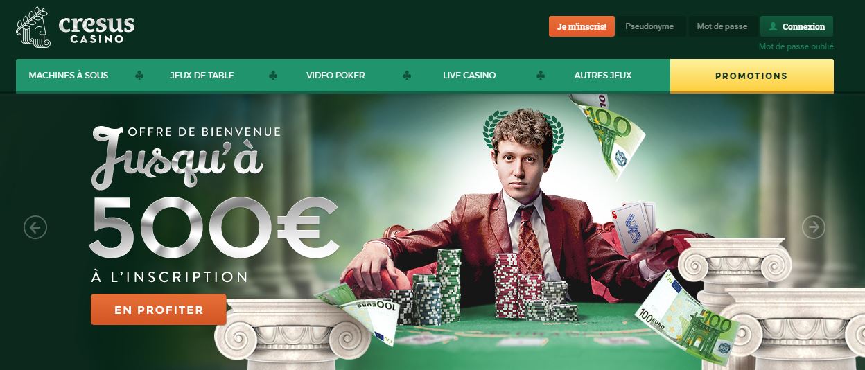 Page d'accueil cresus Casino